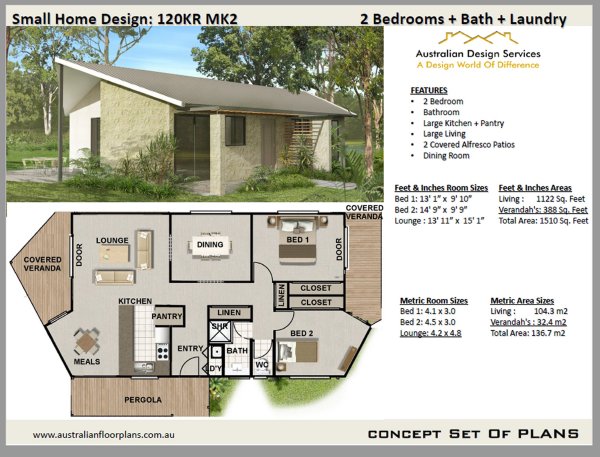 2 Bedroom House Plans